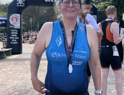 Bettinas 1. Triathlon beim Stadtparktriathlon in HH